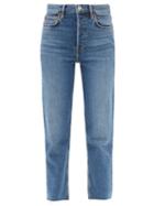Re/done - Stove Pipe High-rise Straight-leg Jeans - Womens - Mid Denim