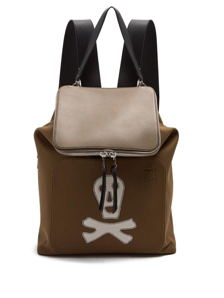 Loewe Goya Leather-panelled Canvas Backpack