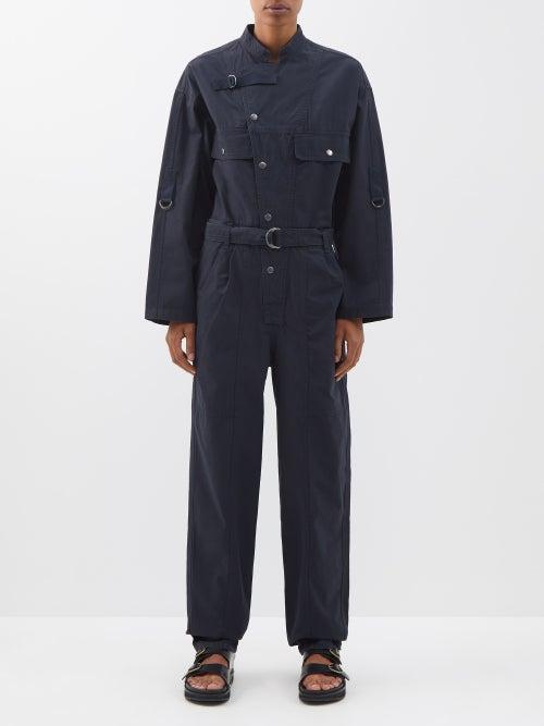 Isabel Marant Toile - Kendra D-ring Buckled Cotton Jumpsuit - Womens - Navy