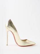 Christian Louboutin - So Kate 120 Metallic-leather Pumps - Womens - Gold