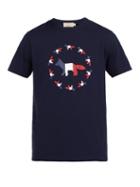 Matchesfashion.com Maison Kitsun - Fox Logo Print Cotton T Shirt - Mens - Navy