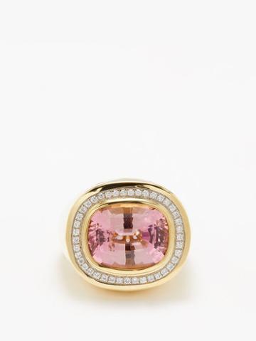 Octavia Elizabeth - Blushing Diamond, Tourmaline & 18kt Gold Ring - Womens - Pink Multi