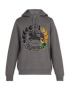 Matchesfashion.com Burberry - Knight Embroidered Hooded Sweatshirt - Mens - Grey