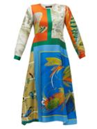 Matchesfashion.com Weekend Max Mara - Abile Dress - Womens - Orange Multi