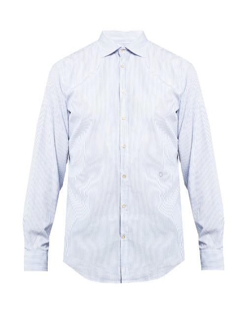 Massimo Alba Long-sleeved Pinstriped Cotton-poplin Shirt