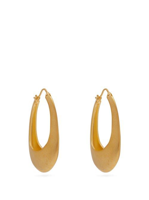 Matchesfashion.com Joelle Kharrat - Brushed Hoop Earrings - Womens - Gold