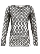 Matchesfashion.com Gucci - Gg Embroidered Mesh Long Sleeved Top - Womens - Black