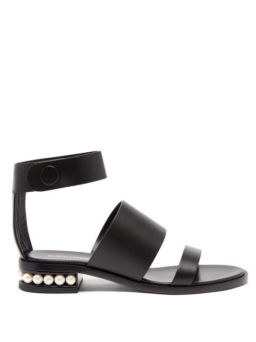 Matchesfashion.com Nicholas Kirkwood - Casati Faux-pearl Heel Leather Sandals - Womens - Black