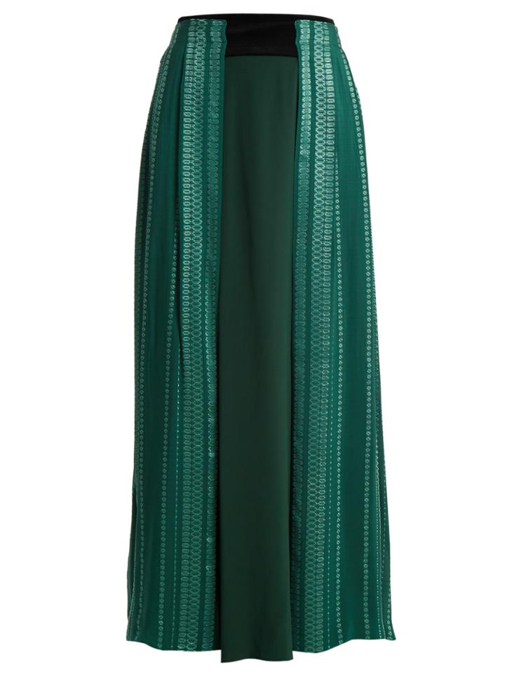 Zeus + Dione Virgo Geometric-jacquard Silk-blend Skirt
