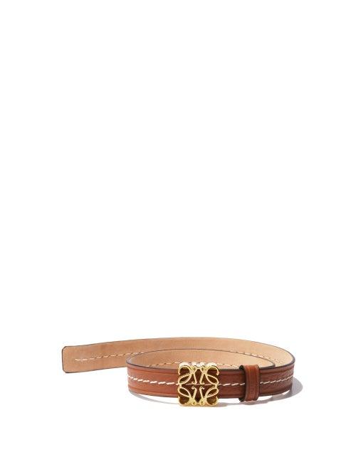 Matchesfashion.com Loewe - Anagram Logo-plaque Leather Bracelet - Womens - Tan
