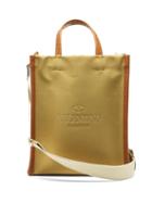 Matchesfashion.com Valentino Garavani - Logo-debossed Leather And Canvas Tote Bag - Mens - Khaki