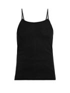 Matchesfashion.com Lemaire - Pointelle Stripe Crepe Cami Top - Womens - Black