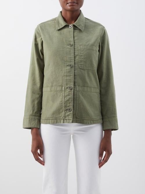 A.p.c. - Silvana Patch-pocket Cotton-canvas Jacket - Womens - Khaki