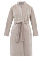 Matchesfashion.com Herno - Belted Faux Fur Coat - Womens - Silver