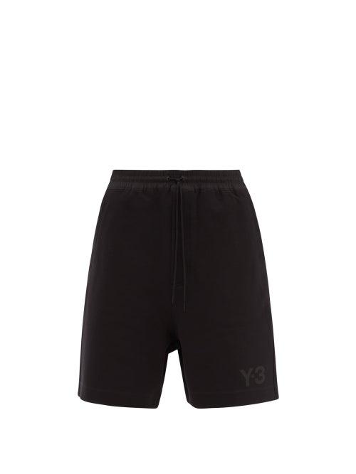 Y-3 - Logo-print Cotton-jersey Shorts - Mens - Black