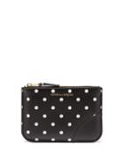 Comme Des Garons Wallet - Mini Dot-print Leather Pouch - Mens - Black