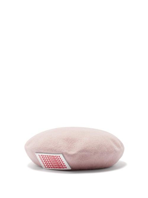 Matchesfashion.com Charles Jeffrey Loverboy - Loverboy Logo-patch Wool-blend Beret - Womens - Pink