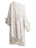 Matchesfashion.com Palmer//harding - Off The Shoulder Striped Cotton Blend Shirtdress - Womens - Beige Multi