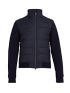 Matchesfashion.com Herno - Quilted Panel Wool Bomber Jacket - Mens - Navy