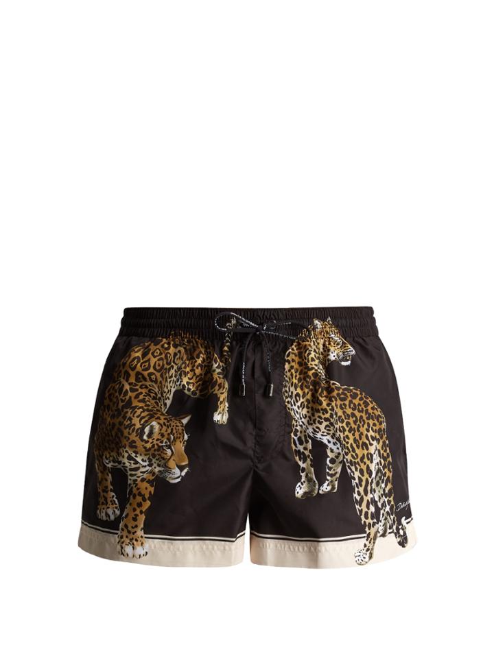 Dolce & Gabbana Leopard-print Swim Shorts