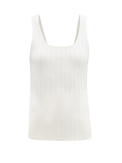 Matchesfashion.com Aje - Overture Ribbed Tank Top - Womens - White