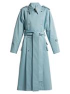 Matchesfashion.com Acne Studios - Double Breasted Cotton Trench Coat - Womens - Blue