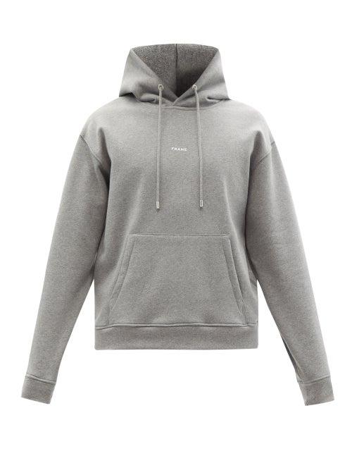 Matchesfashion.com Frame - Logo-print Oversized Jersey Hooded Sweatshirt - Mens - Grey