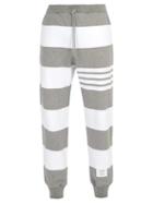 Matchesfashion.com Thom Browne - Striped Cotton Track Pants - Mens - Light Grey