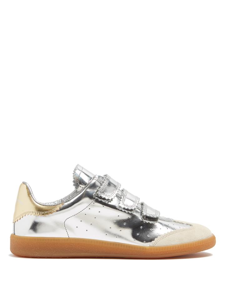 Isabel Marant Beth Pinked-edge Low-top Leather Trainers