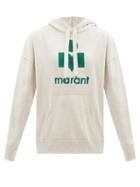 Ladies Rtw Isabel Marant Toile - Mansel Flocked-logo Cotton-blend Hooded Sweatshirt - Womens - Ivory Multi