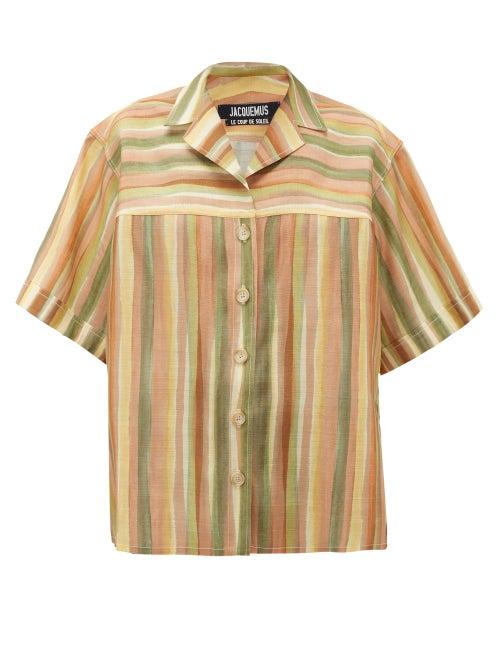 Matchesfashion.com Jacquemus - Vallena Striped Shirt - Womens - Green Multi