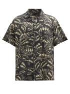 Mens Basics Desmond & Dempsey - Pardalis Reptile-print Cotton-poplin Pyjama Shirt - Mens - Black Multi