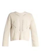 Matchesfashion.com Isabel Marant - Grifin Lace Up Back Cotton Blend Sweater - Womens - Beige