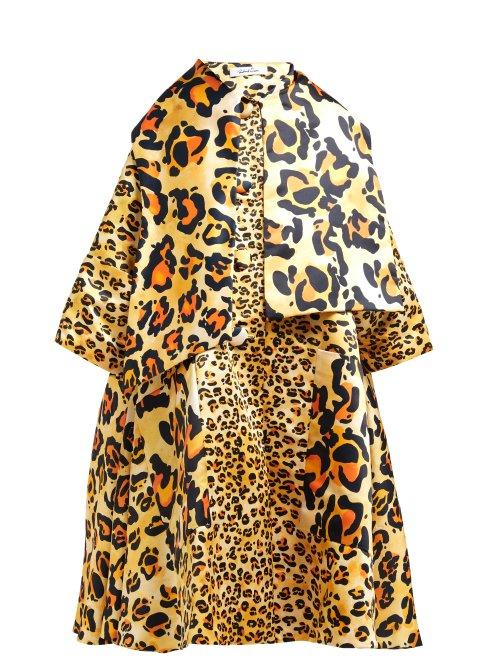 Matchesfashion.com Richard Quinn - Leopard Print Satin Opera Coat - Womens - Leopard