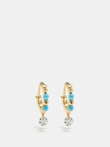 Raphaele Canot - Set Free Diamond, Turquoise & 18kt Gold Earrings - Womens - Blue Multi