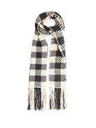 Matchesfashion.com Aessai - Condor Extra-long Check Merino Wool-blend Scarf - Womens - White Black