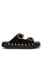 Matchesfashion.com Isabel Marant - Noddi Crystal Embellished Suede Sandals - Womens - Black