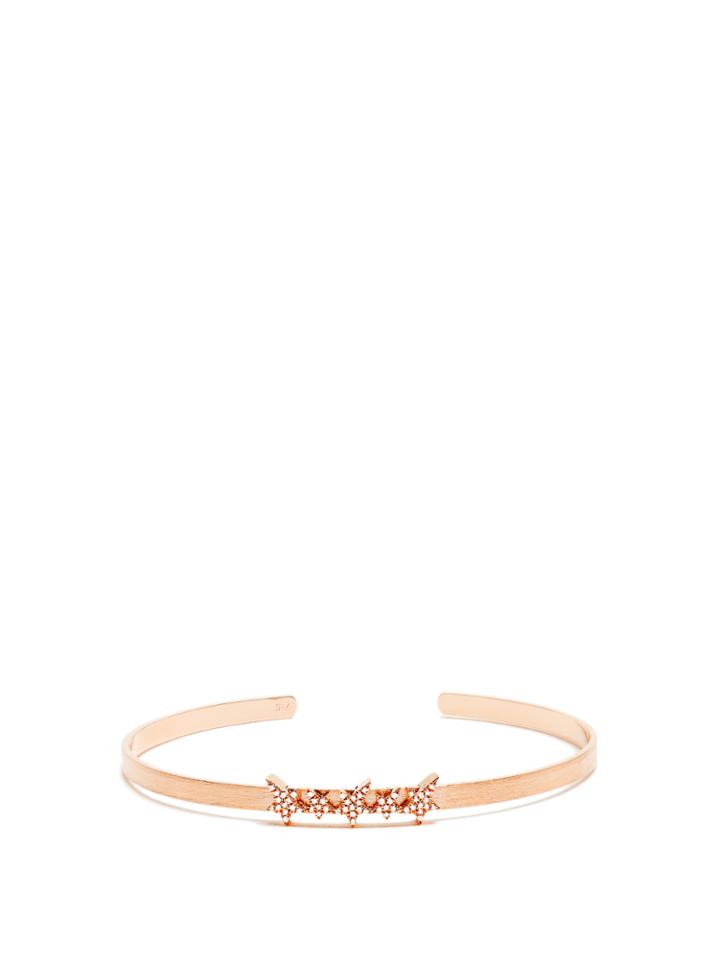 Diane Kordas Diamond & Rose-gold Cosmos Star Cuff
