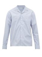 Matchesfashion.com President's - Rangi Pinstriped Cotton Shirt - Mens - Blue