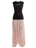 Matchesfashion.com Marine Serre - Spin Flower Print Pleated Skirt Wetsuit Dress - Womens - White