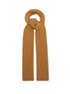 Ganni - Ribbed-knit Recycled Wool-blend Scarf - Womens - Yellow