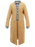 Greg Lauren - Ollie Denim-trimmed Brushed Wool Coat - Mens - Beige