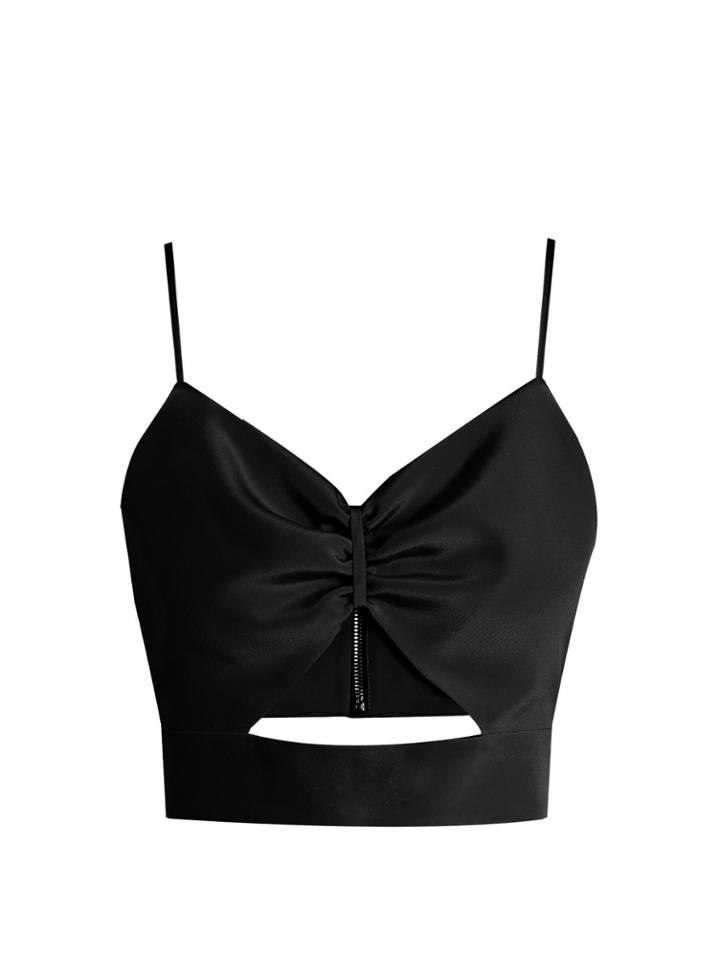 Racil Sexy Cut-out Silk Cropped Top
