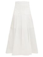 Matchesfashion.com Three Graces London - Amelina High-rise Cotton-poplin Skirt - Womens - White