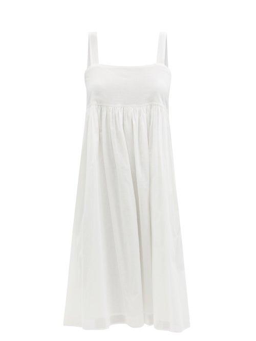 Matchesfashion.com Mimi Prober - Gathered Organic-cotton Voile Dress - Womens - White