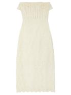 Matchesfashion.com Brock Collection - Ruffled Cotton-blend Guipure-lace Dress - Womens - Ivory