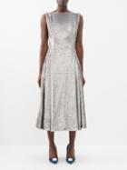 Emilia Wickstead - Chaya Open-back Sequinned Midi Dress - Womens - Silver