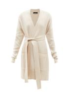 Joseph - Patch-pocket Ribbed Cotton-blend Cardigan - Womens - Light Beige