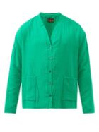 Albus Lumen - Verde V-neck Cotton-muslin Cardigan - Mens - Green