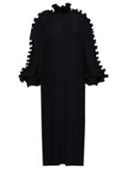Balenciaga - Flounced Ribbed-crepe Dress - Womens - Black
